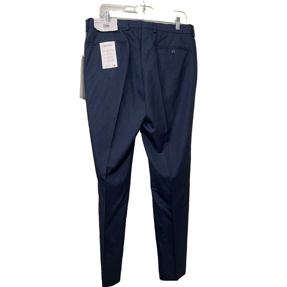 NWT Calvin Klein Men's Slim-Fit Dress Pants in Navy Blue Size 34W 32L - Picture 3 of 12